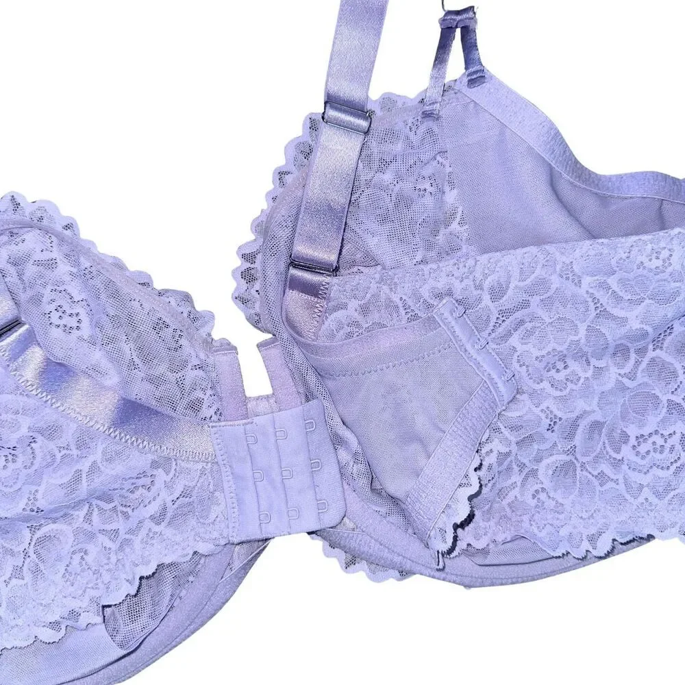 Auden Lavender Lace Bra 46DDD Plus Size Balconette Feminine NWT - Picture 4 of 8